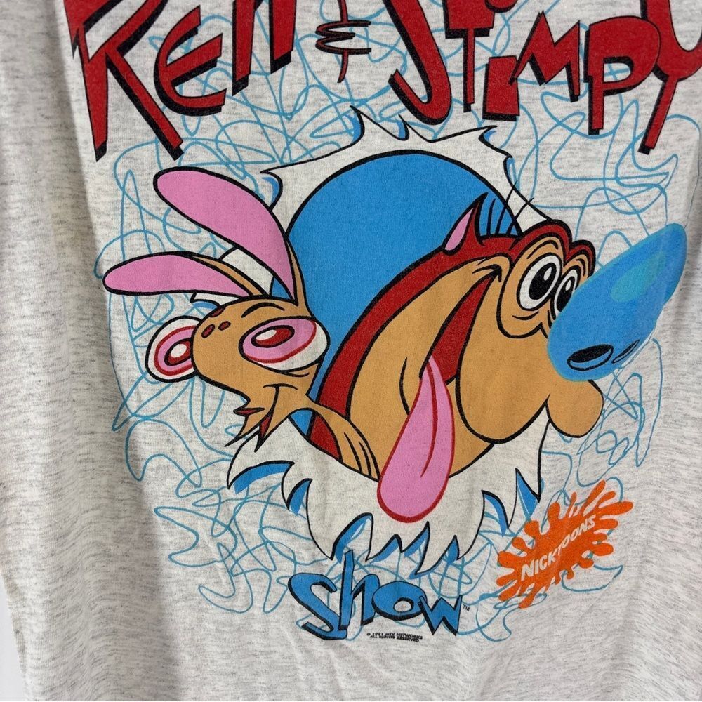 Vintage Ren & Stimpy Show Graphic T-Shirt - Gray Mens M single stitch - Picture 2 of 8